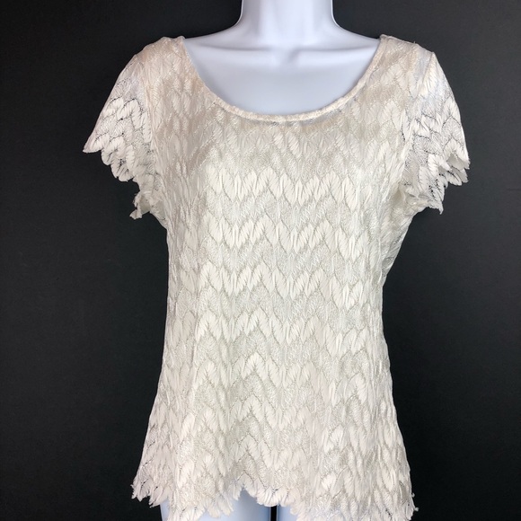 Ann Taylor Tops - Ann Taylor Feather Patterned Top